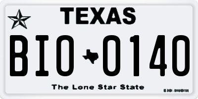 TX license plate BIO0140