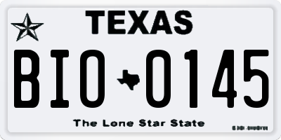 TX license plate BIO0145