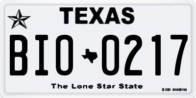 TX license plate BIO0217