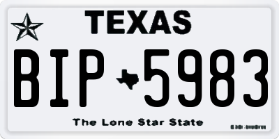 TX license plate BIP5983
