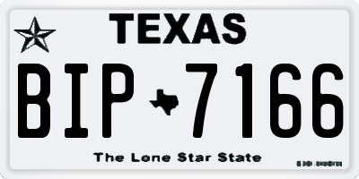 TX license plate BIP7166