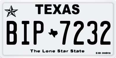 TX license plate BIP7232