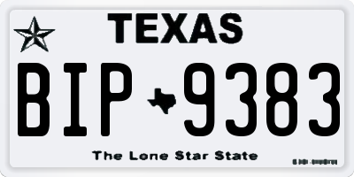 TX license plate BIP9383