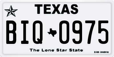 TX license plate BIQ0975