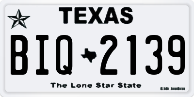 TX license plate BIQ2139