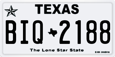 TX license plate BIQ2188