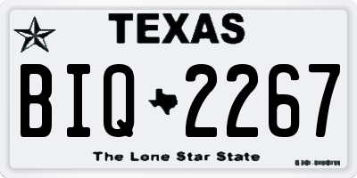 TX license plate BIQ2267
