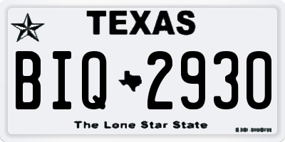 TX license plate BIQ2930