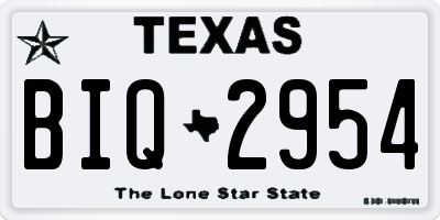TX license plate BIQ2954