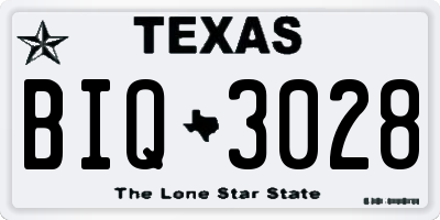 TX license plate BIQ3028