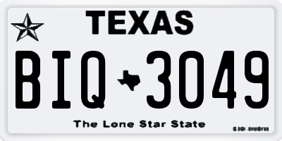 TX license plate BIQ3049