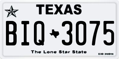TX license plate BIQ3075
