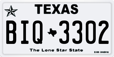 TX license plate BIQ3302