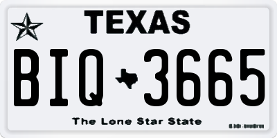 TX license plate BIQ3665