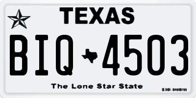 TX license plate BIQ4503