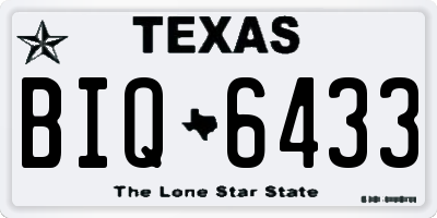 TX license plate BIQ6433