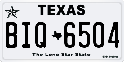 TX license plate BIQ6504