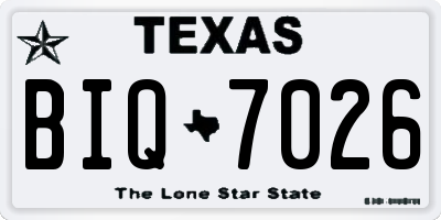 TX license plate BIQ7026