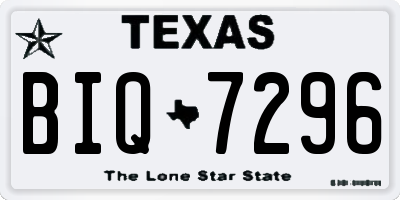 TX license plate BIQ7296