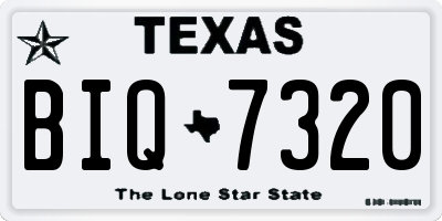 TX license plate BIQ7320