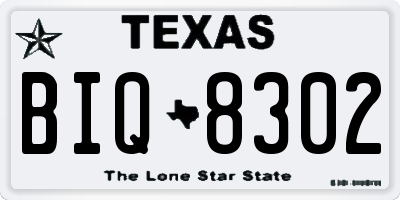 TX license plate BIQ8302