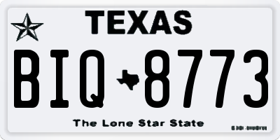 TX license plate BIQ8773