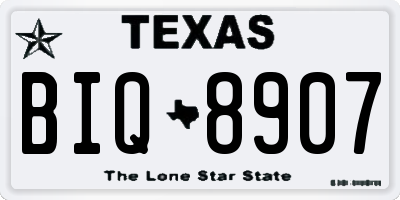 TX license plate BIQ8907