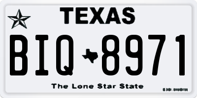 TX license plate BIQ8971