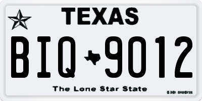 TX license plate BIQ9012