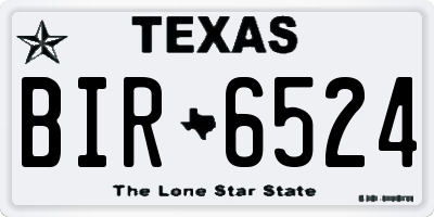 TX license plate BIR6524