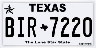 TX license plate BIR7220