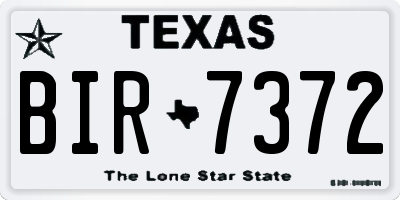 TX license plate BIR7372