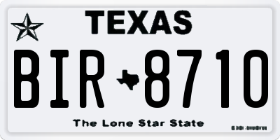 TX license plate BIR8710
