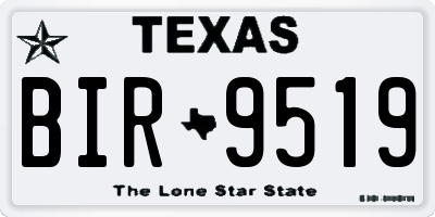 TX license plate BIR9519