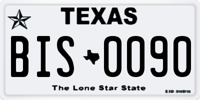 TX license plate BIS0090