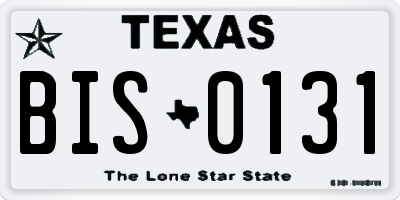 TX license plate BIS0131