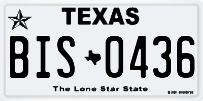 TX license plate BIS0436