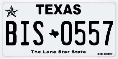 TX license plate BIS0557