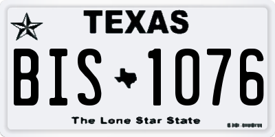 TX license plate BIS1076