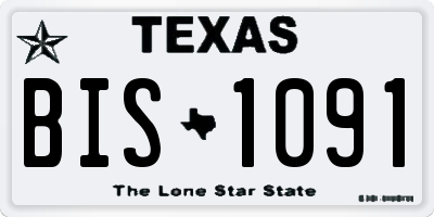 TX license plate BIS1091