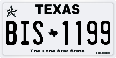 TX license plate BIS1199