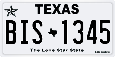 TX license plate BIS1345