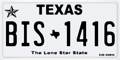 TX license plate BIS1416