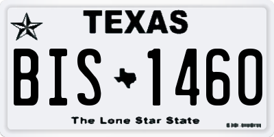 TX license plate BIS1460