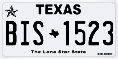 TX license plate BIS1523