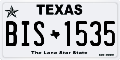 TX license plate BIS1535