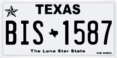 TX license plate BIS1587