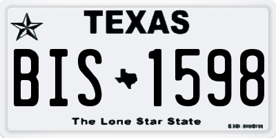TX license plate BIS1598