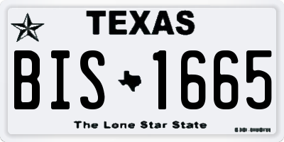 TX license plate BIS1665