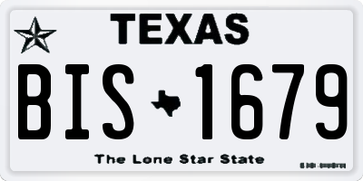 TX license plate BIS1679